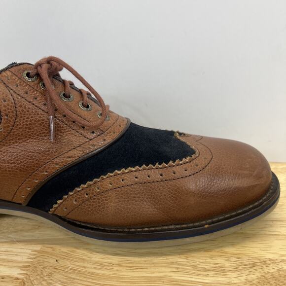 Mens Johnston & Murphy Wingtip Brogue Brown Blue Dress Derby Shoes Size 10.5 M main image 6